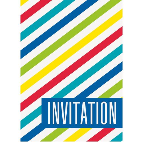 8 Bright Stripes Invitations