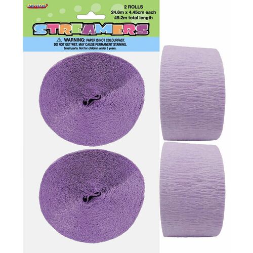Crepe streamers Lavender 2 Pack