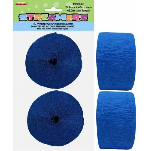 Crepe streamers Royal Blue 2 Pack