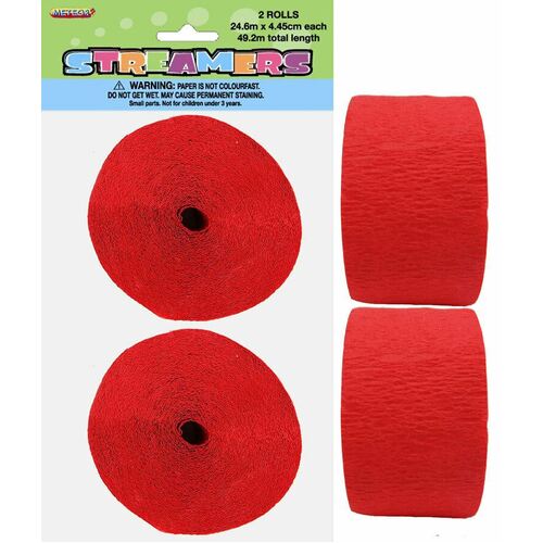 Crepe streamers Ruby Red 2 Pack