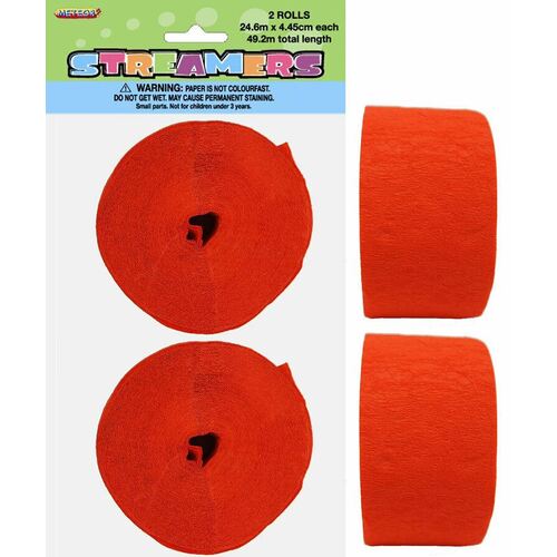 Crepe streamers Pum Orange 2 Pack