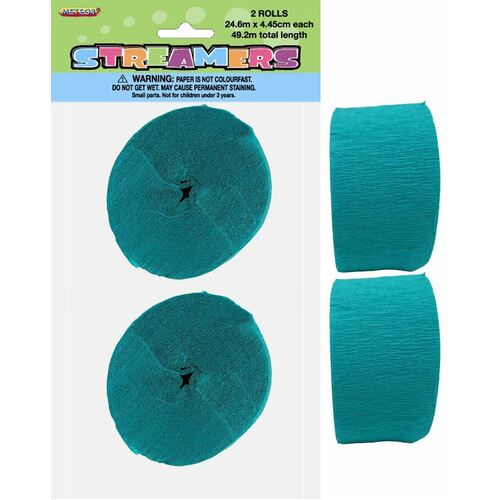 Crepe streamers Carib Teal 2 Pack