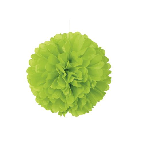 Puff Ball Decor Neon Lime Green 40cm