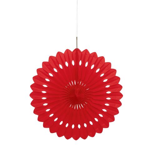 3 Decorative Fans 15cm - Red