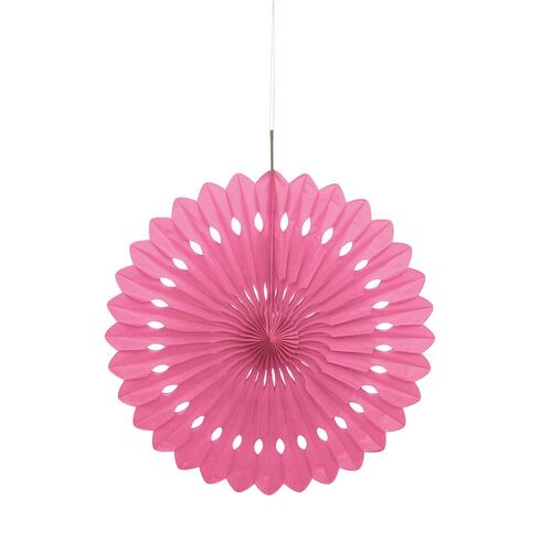 3 Decorative Fans 15cm -Hot Pink