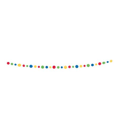 Dots Garland 9ft - G+R+Y+Blue