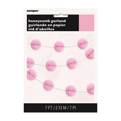 Honeycomb Ball Garland Lovely Pink