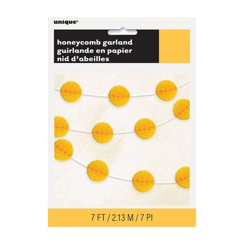Honeycomb Ball Garland Yellow