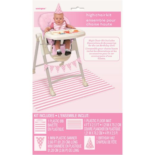 Dot&stripe Pink High Chair Kit