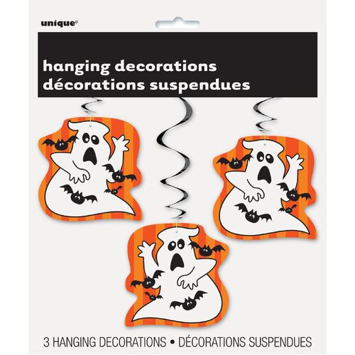 Ghosts & Bats Hanging Swirl Decorations 3 Pack