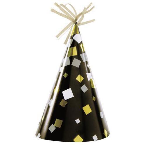 New Year Party Hats Foil 4 Pack