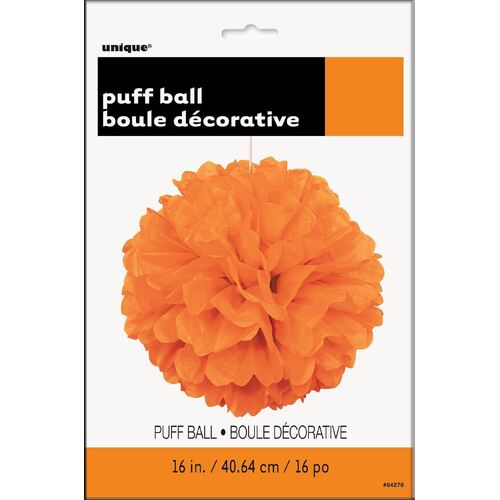 Puff Ball Decor Pumpkin Orange