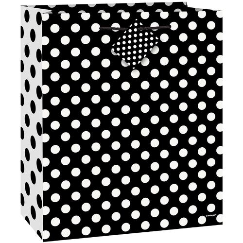 Dots Gift Bag Black Medium