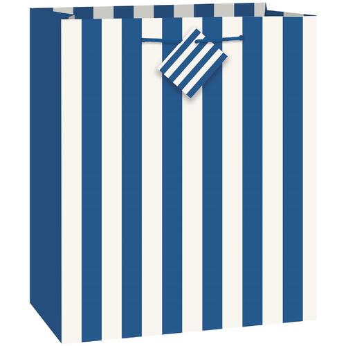 Stripes Royal Blue Gift Bag Medium
