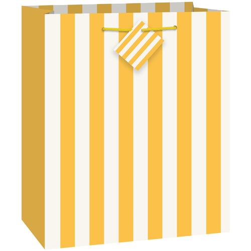 stripes Gift Bag Yellow Medium