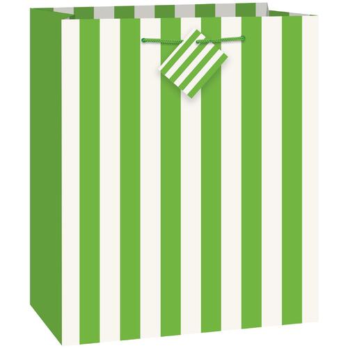 Stripes Lime Green Gift Bag Medium