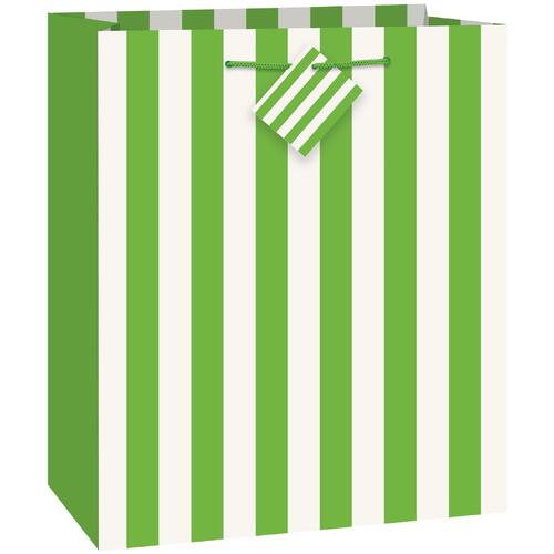 Stripes Lime Green Gift Bag Medium