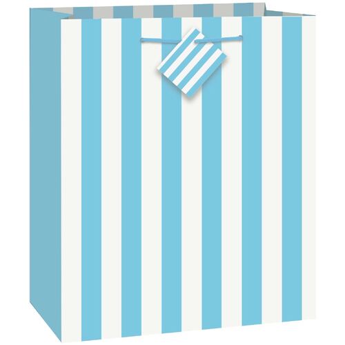 Stripes Powder Blue Gift Bag Large