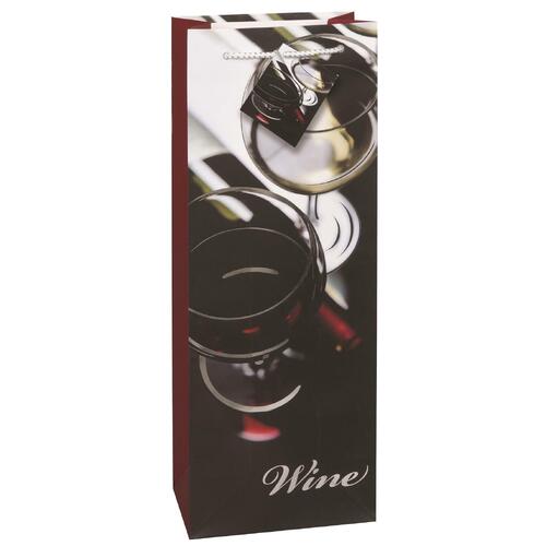 Gift Bag Chic Silver Foil Wine