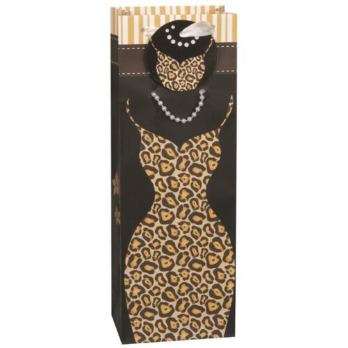 Gift Bag Leopard Dress Wine