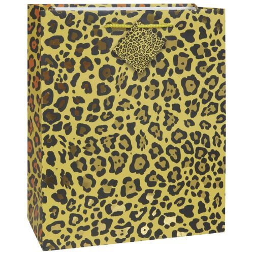 Gift Bag Gold Leopard Medium