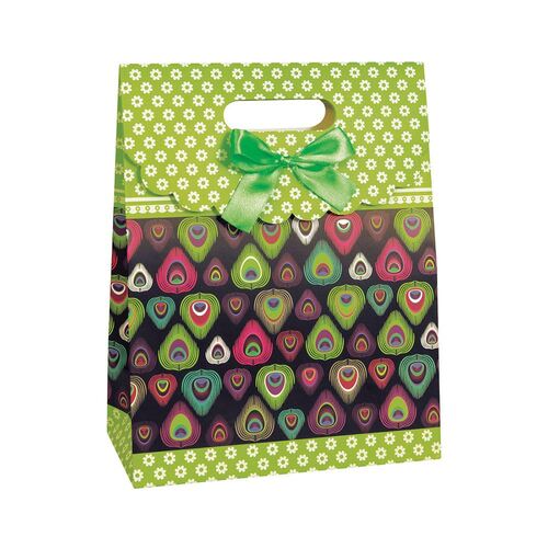 Lime Peacock Purse Large Gift Bag
