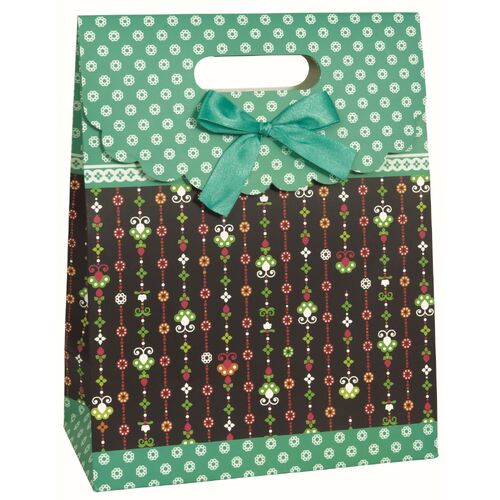 Teal Floral Purse Large Gift Bag
