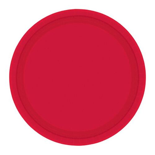 Paper Plates Round Apple Red 23cm 20 Pack