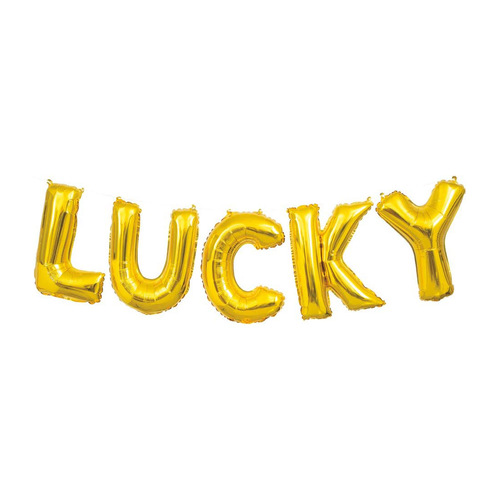 Lucky Gold Foil Letter Balloon Kit 35.5cm