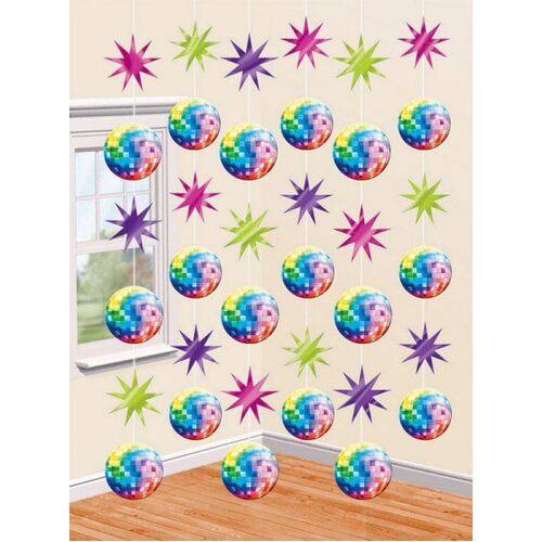 Disco Fever String Decorations 6 Pack