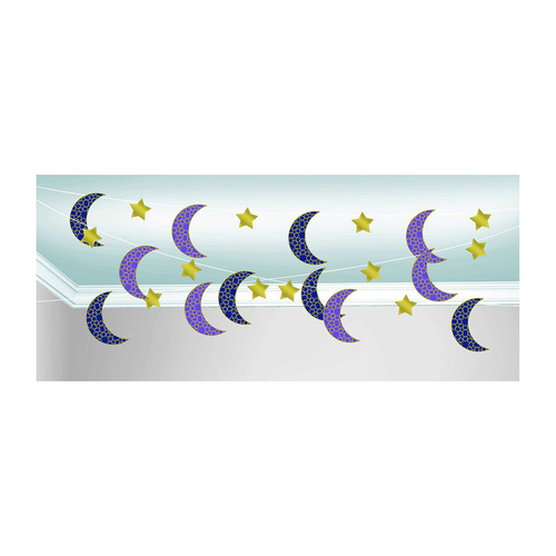 Moon & Stars Celebration Moons & Stars Hanging String Decorations 6 Pack