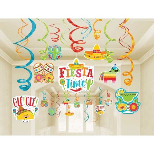 Fiesta Hanging Swirl Decorations Mega Value Pack