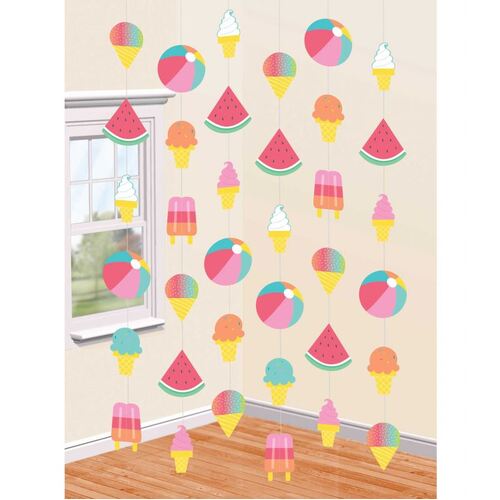 Just Chillin Summer Hanging String Decorations 6 Pack