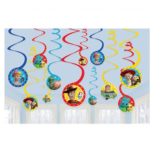 Toy Story 4 Spiral Hanging Swirl Decorations 12 Pack