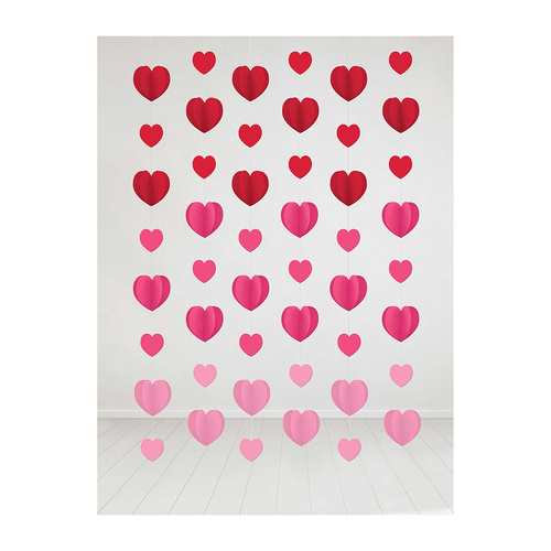 Hearts Hanging String Decorations 6 Pack