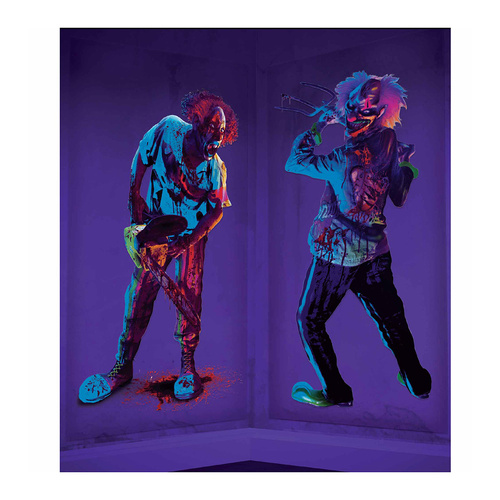 Creepy Carnival Scene Setters Add-Ons Black Light Reactive 2 Pack