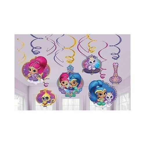 Shimmer & Shine Hanging Swirls Decorations Value Pack 12 Pack