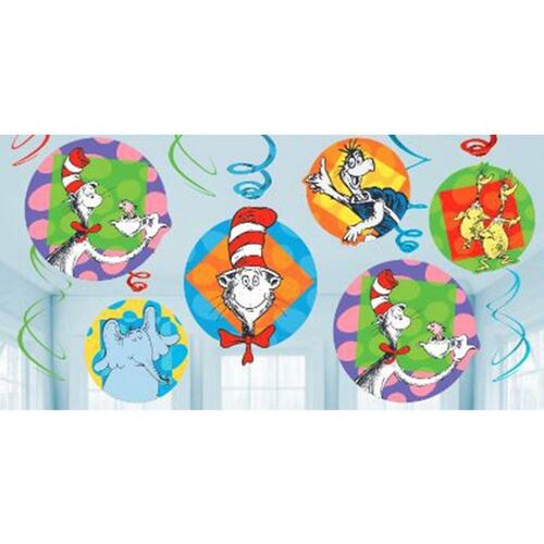 Dr Seuss Hanging Swirls Decorations Value Pack
