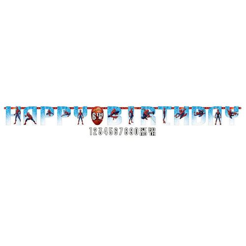 Spider-Man Webbed Wonder Jumbo Add-An-Age Letter Banner (3.2m x 25cm)