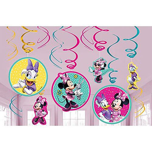 Minnie Mouse Happy Helpers Hanging Swirls Decorations 12 Pack