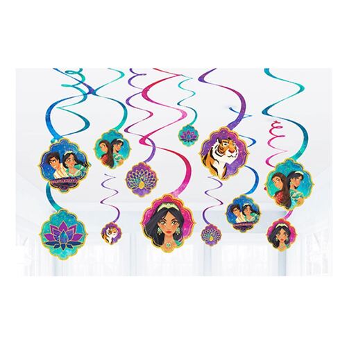 Aladdin Spiral Hanging Swirl Decorations 12 Pack