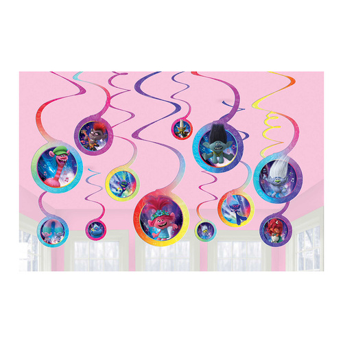 Trolls World Tour Spiral Hanging Swirl Decorations Value Pack