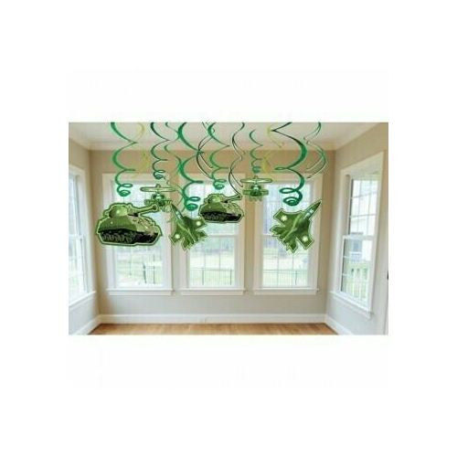 Camouflage Hanging Decoration 12 Pack