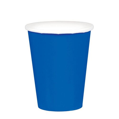 Bright Royal Blue Cups Paper 266ml 20 Pack