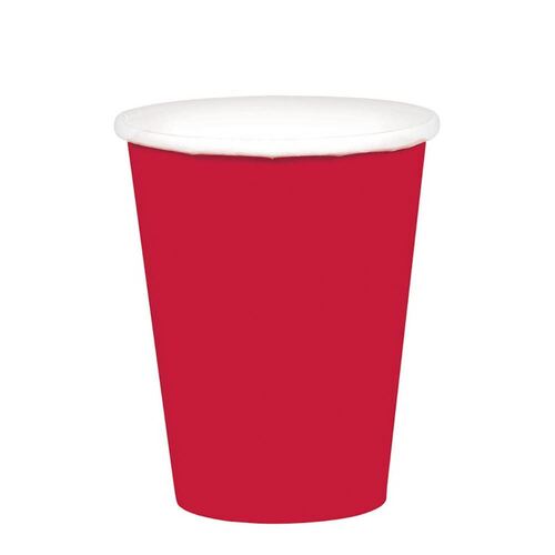 266ml Cups Paper Apple Red 266ml 20 Pack 