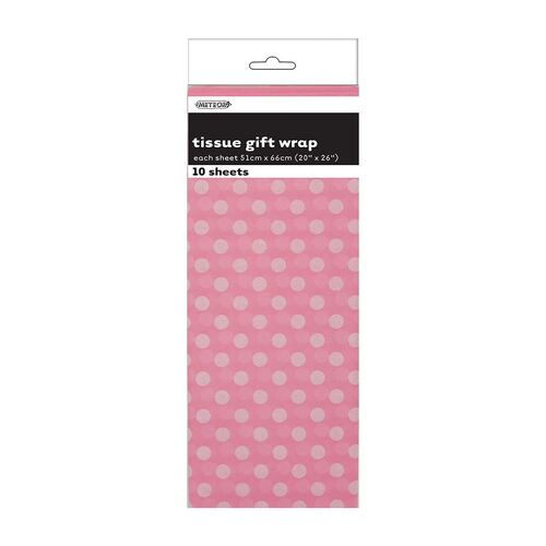 Dots 10 Tissue Sheets - Lovely Pink