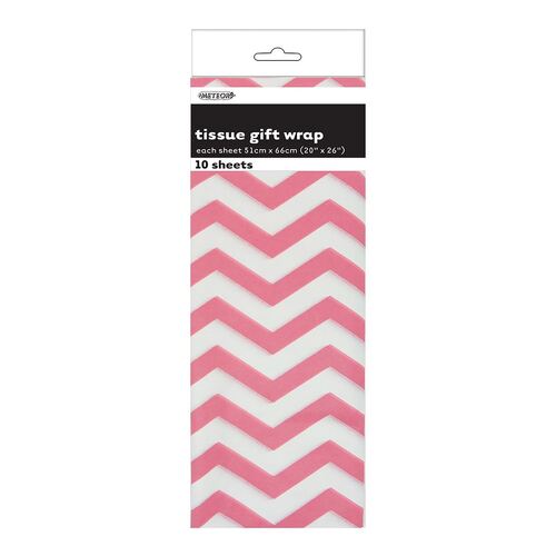 Chevron 10 Tissue Sheet - Lovely Pink