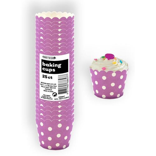 Dots Pretty Purple Paper Cupcake Baking Cups 25 Pack