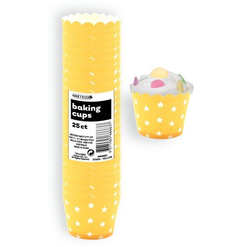 Stars Sunyellow Paper Baking Cups 25 Pack