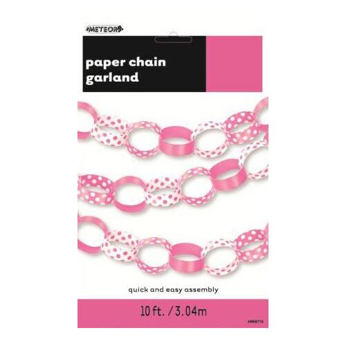 Dots Paper Chain - Hot Pink